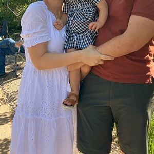 White Eyelet MIDI Dress